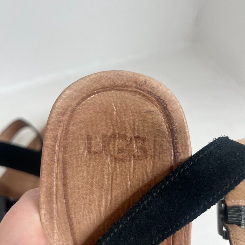 Ugg Braelynn Sandal Black Patent Leather Strappy Platform Sandal Size 9.5 - Picture 5 of 9